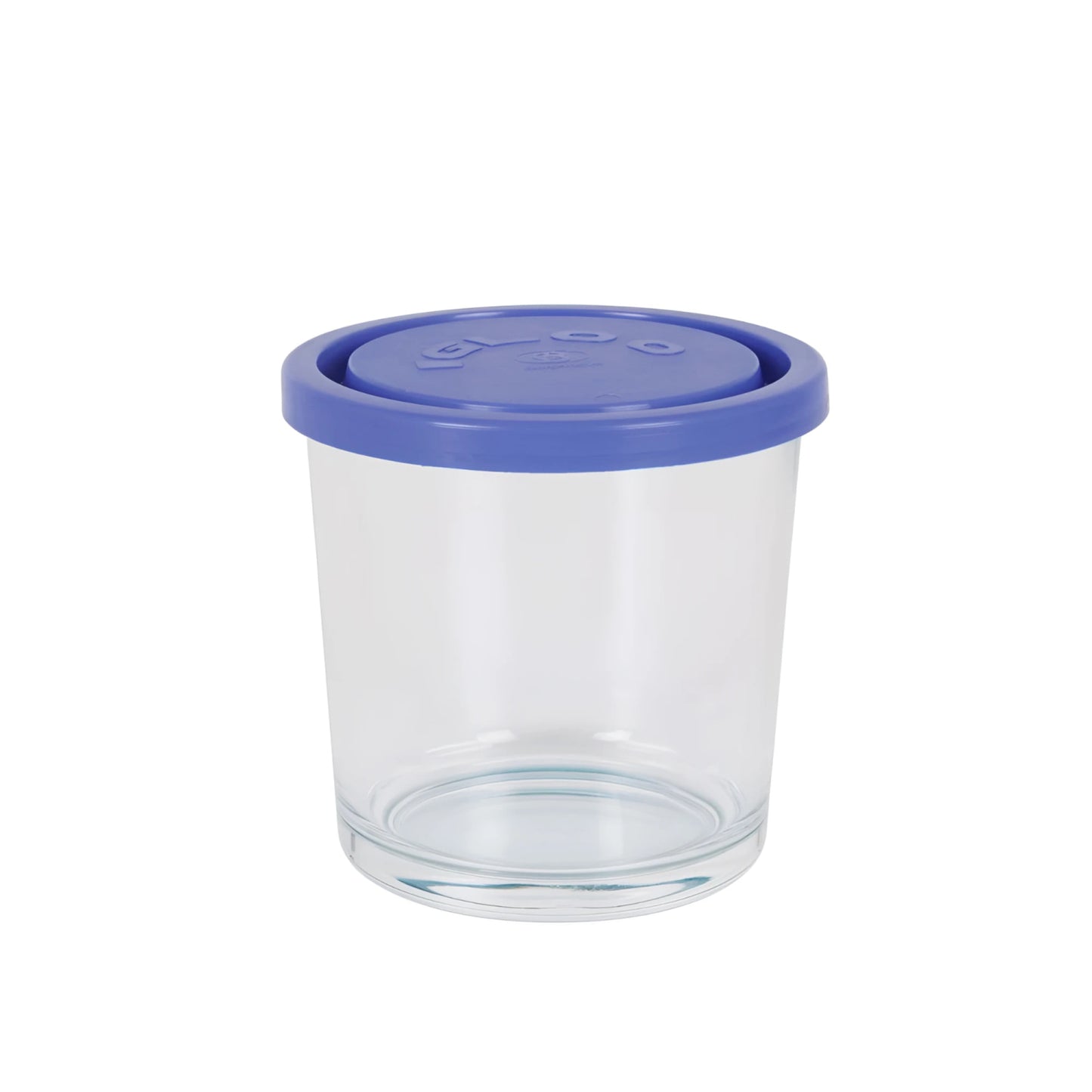 Borgonovo Igloo 800ml glass storage jar with blue lid, 12x11.5cm