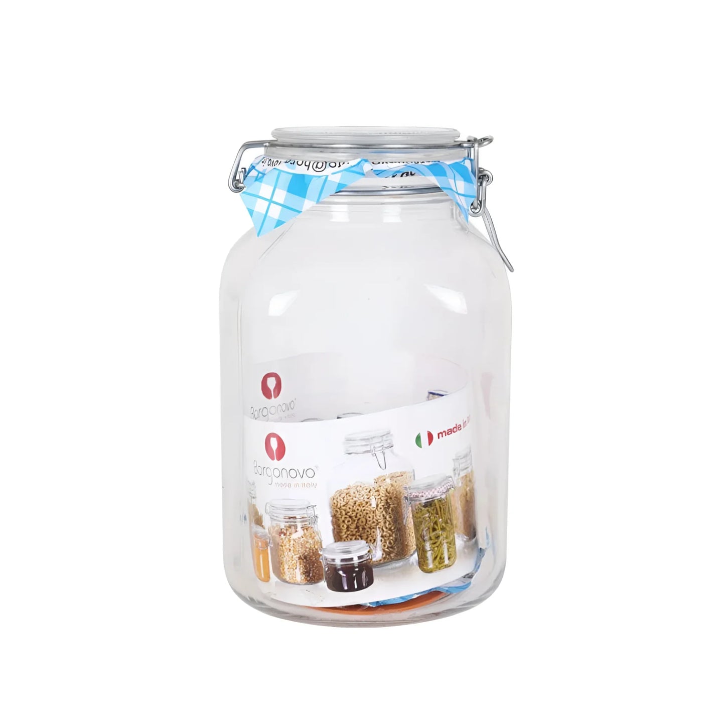 Borgonovo Primizie 3.1L Clip Top Hermetic Glass Food Storage Preserve Jar Canister Pot 3100ml