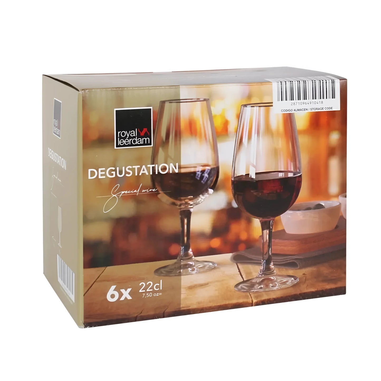 Box of 6 - Royal Leerdam Bar Crystal Tasting Wine Glass Capacity: 7.75oz/ 220ml