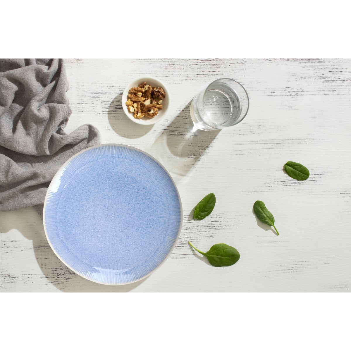Light blue ceramic plate from Calobra Blue 24x4.7cm Pasta bowls Porcelain collection