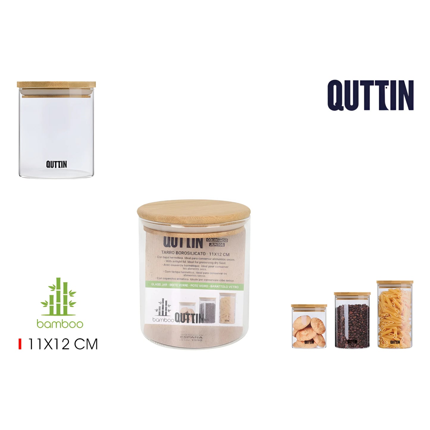 Canister kitchen Jars Borosilicate glass 11x12cm Quttin