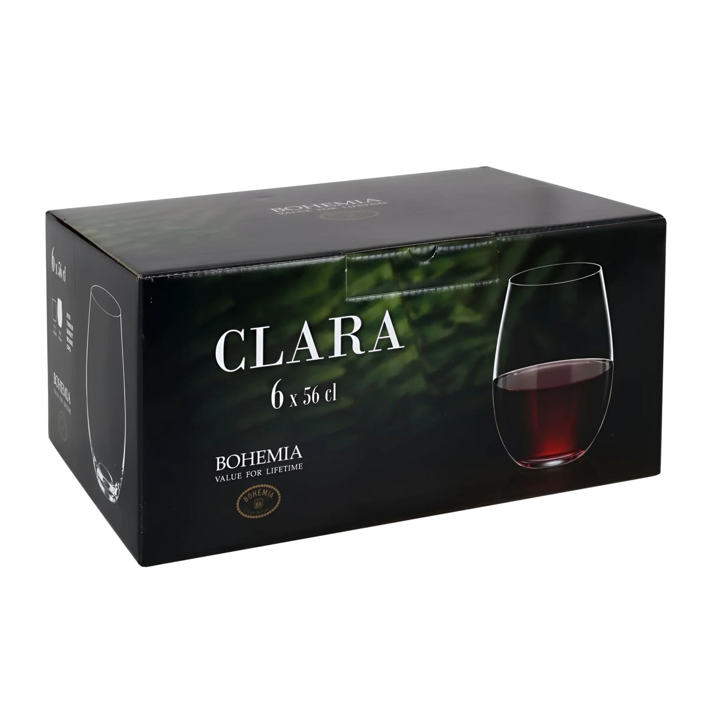 Clara Stemless wine glasses Bohemia Crystal tumblers 560ml drinking glasses