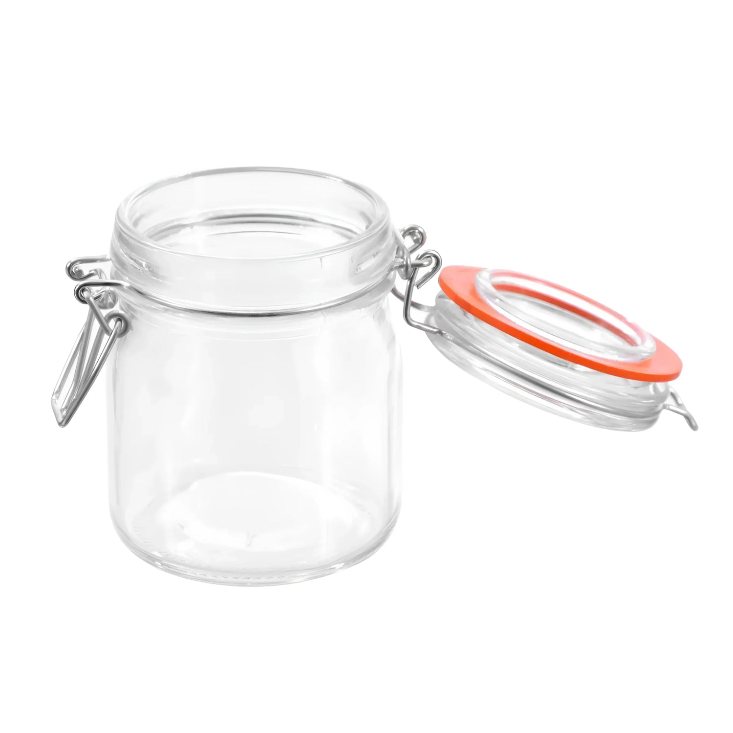 Clip Top Airtight Clear Glass Storage Spice Herb Jam Jar 150ml