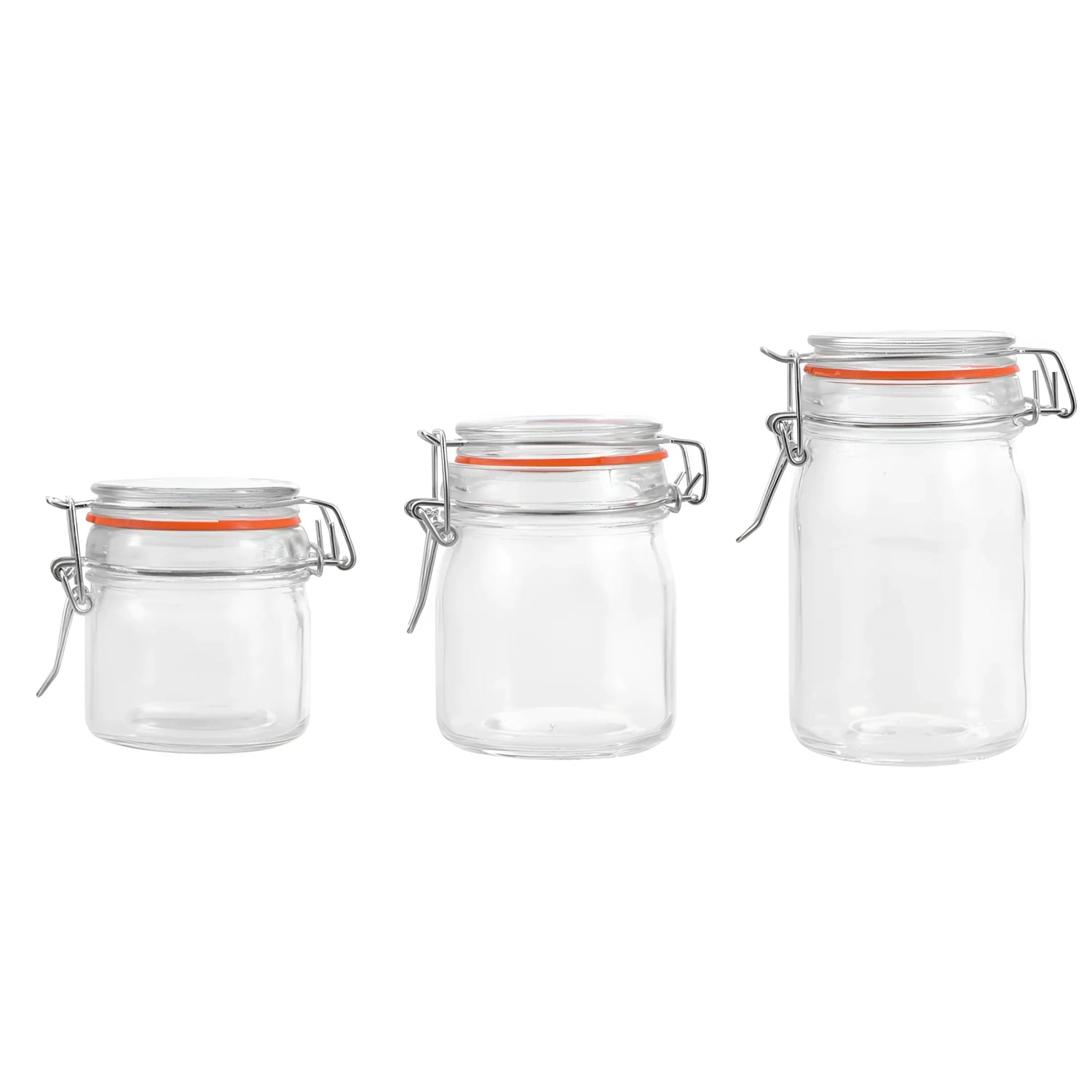 Clip Top Airtight Clear Glass Storage Spice Herb Jam Jar 150ml