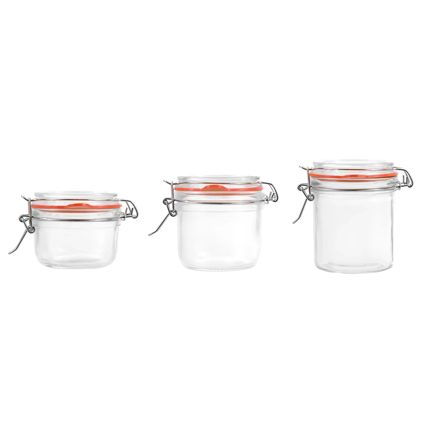 Clip Top Airtight Clear Glass Storage Spice Herb Jam Jar 250ml