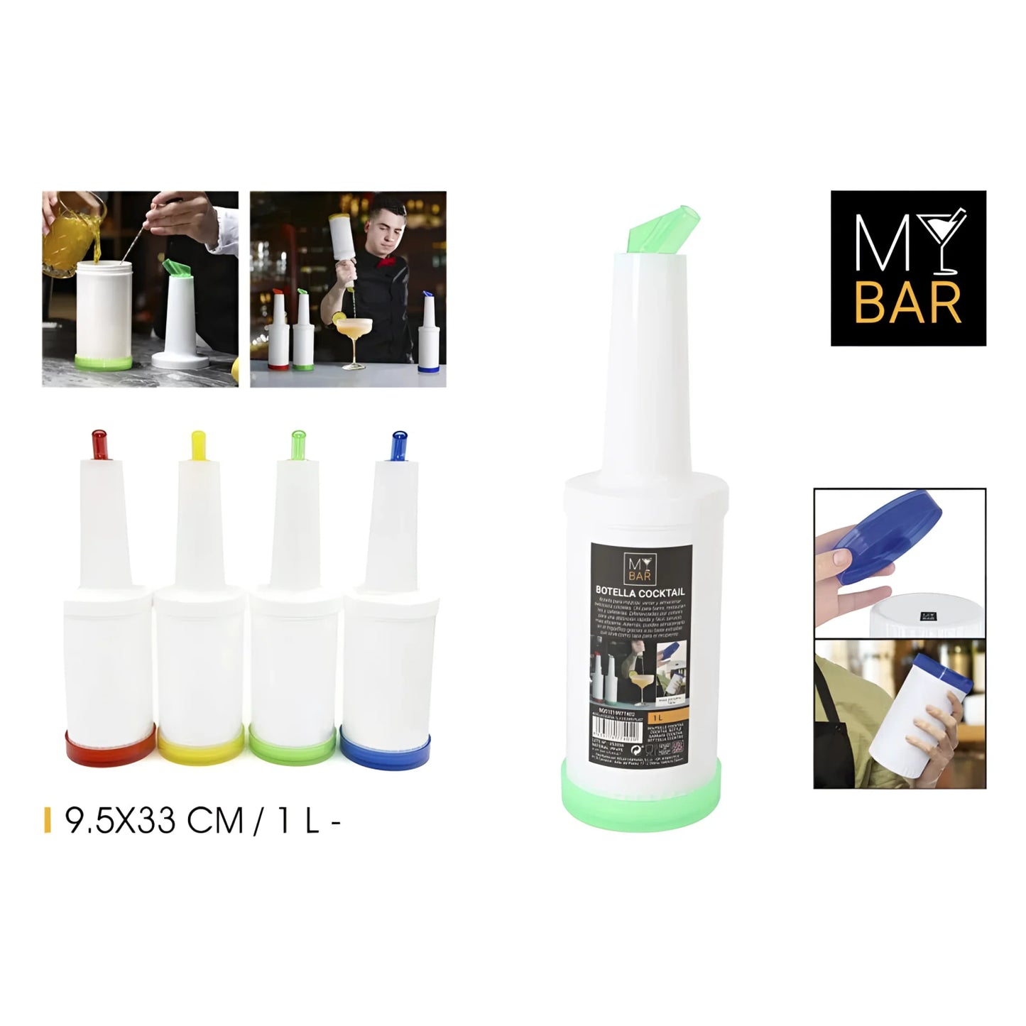 Cocktail Bottle shaker serving My Bar Assorted colours