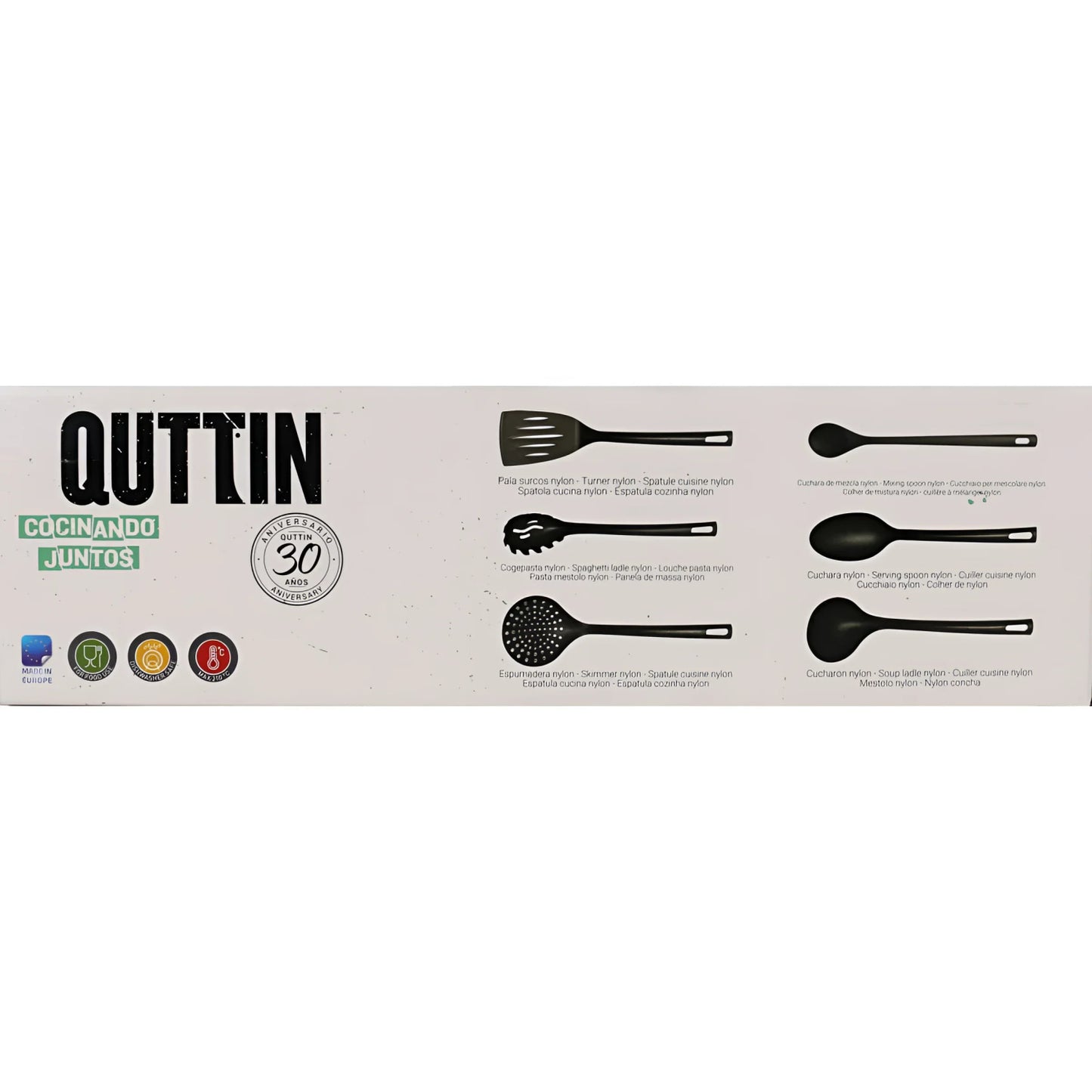 Cooking Kitchen utensils set Box of 6 Nylon black