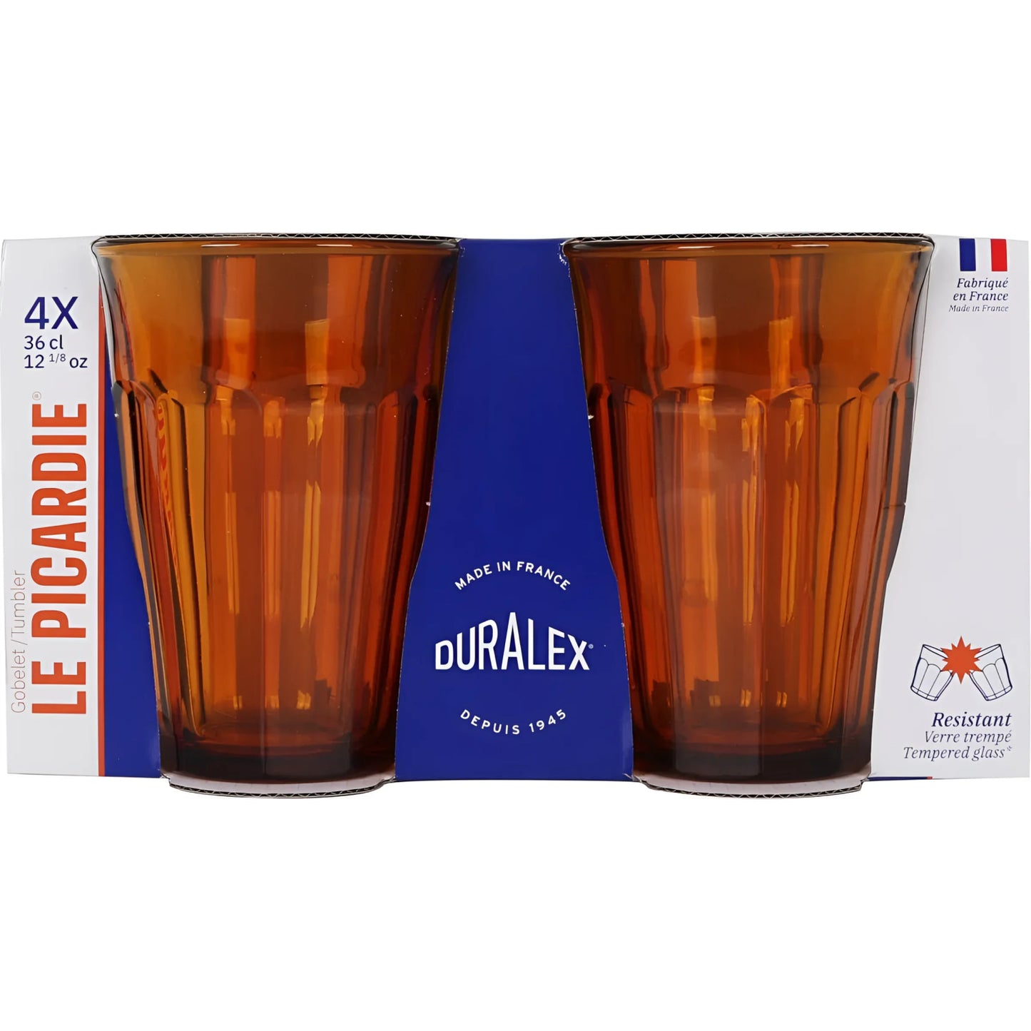 Duralex picardie Amber Drinking Glasses highball 360ml