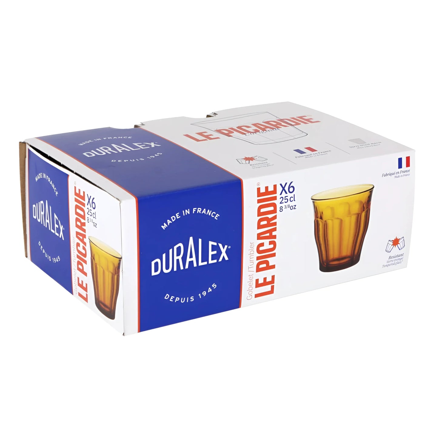 Duralex Picardie Amber Drinking Glasses tumblers 250ml