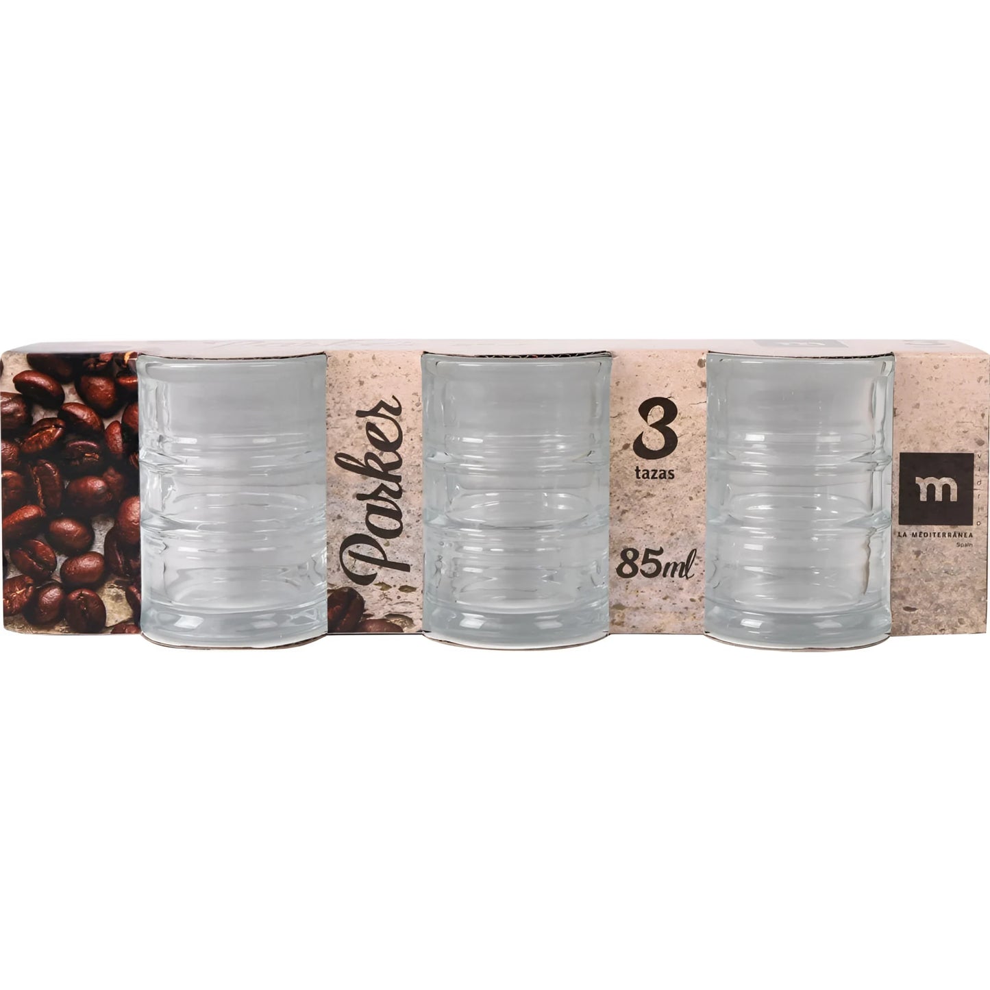 Espresso coffee glasses 90ml Parker -Pack of 3-