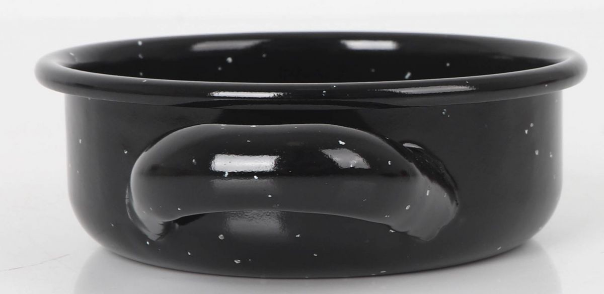 Black speckled enamel stew pot with two handles for Estrella Spanish Mini Paella Pan