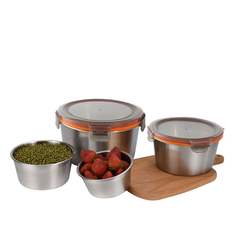 Food storage containers Microwave safe Stainless Steel Hermetic 2000ml Quttin