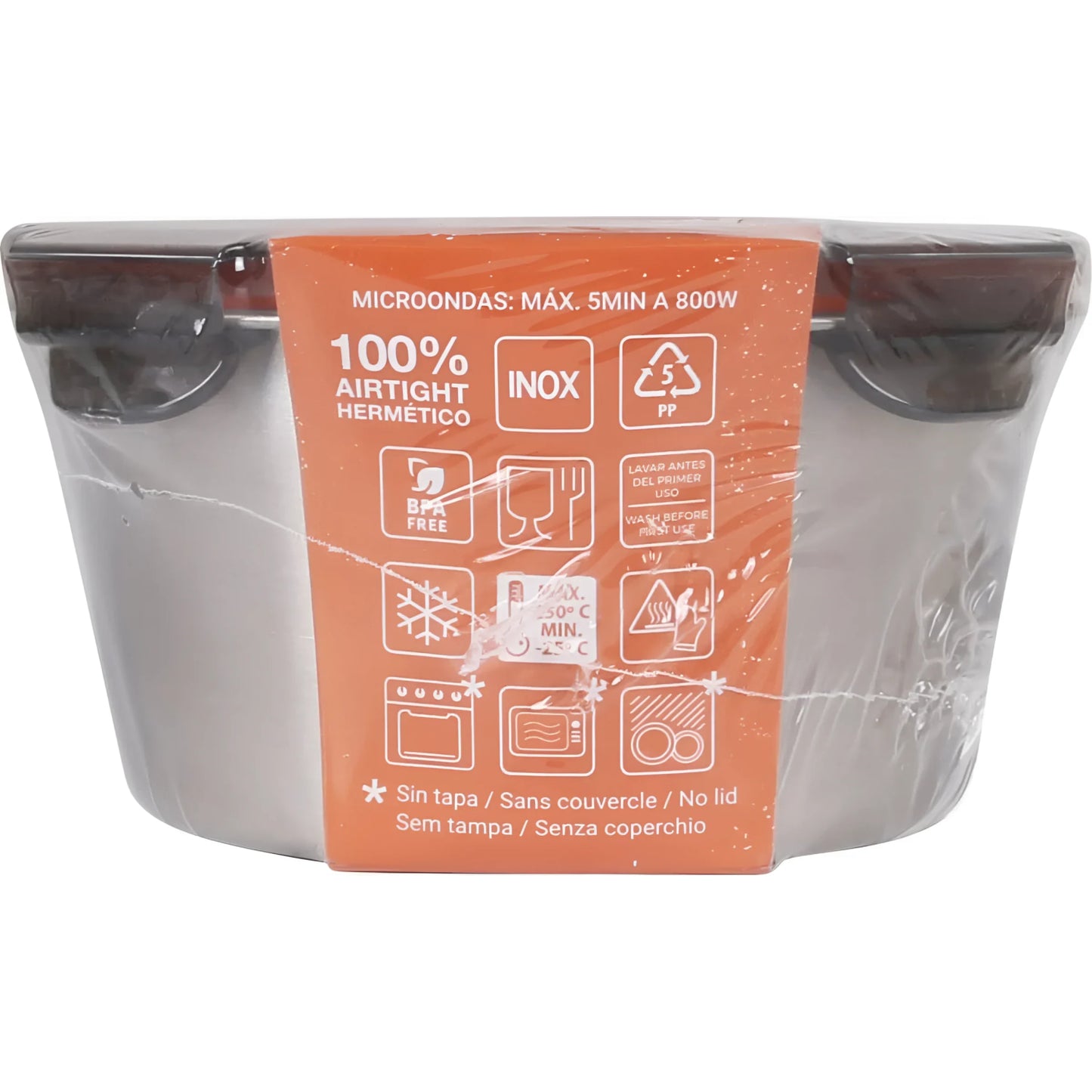 Food storage containers Microwave safe Stainless Steel Hermetic 2000ml Quttin