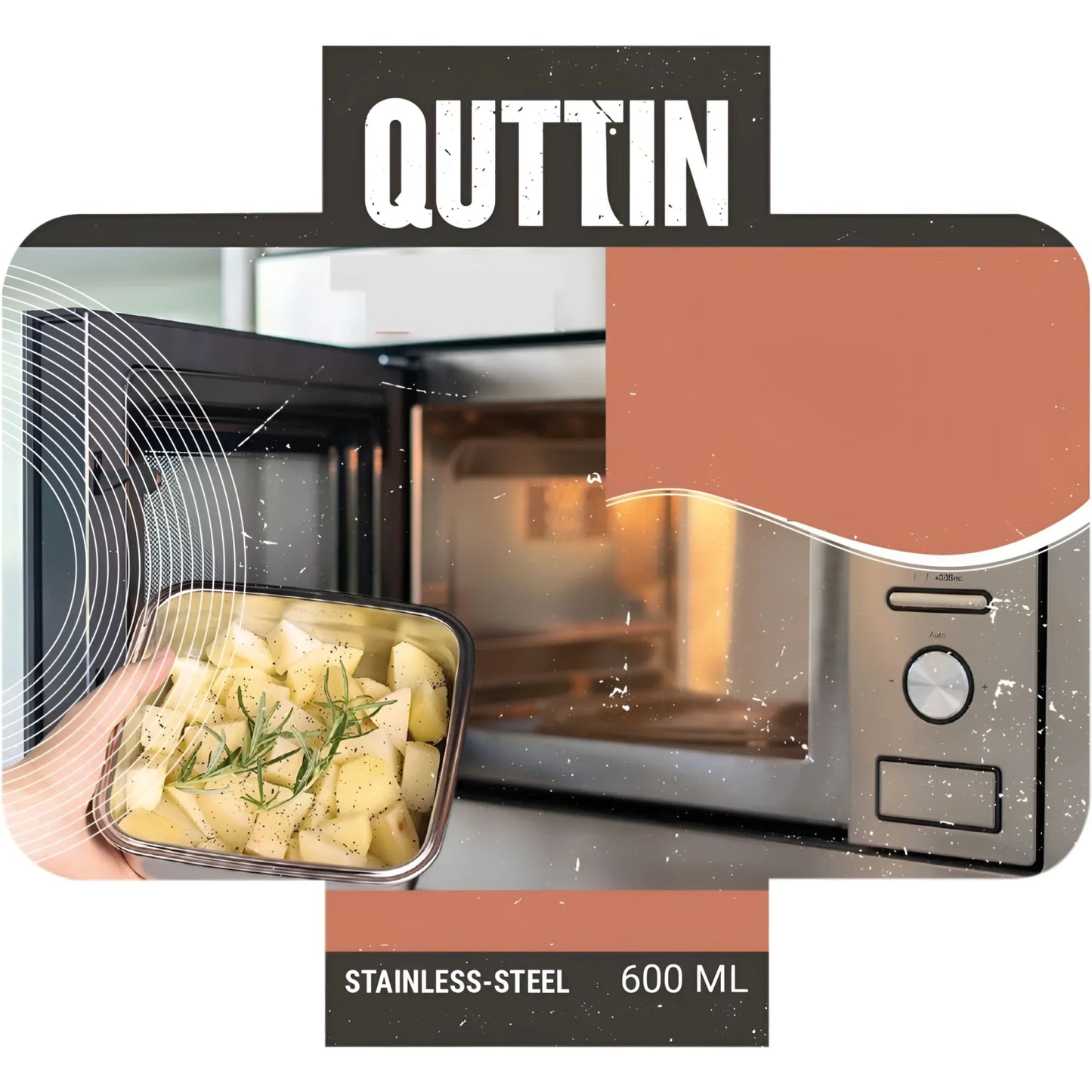 Food storage containers Microwave safe Stainless Steel Hermetic 1.8L rectangular Quttin