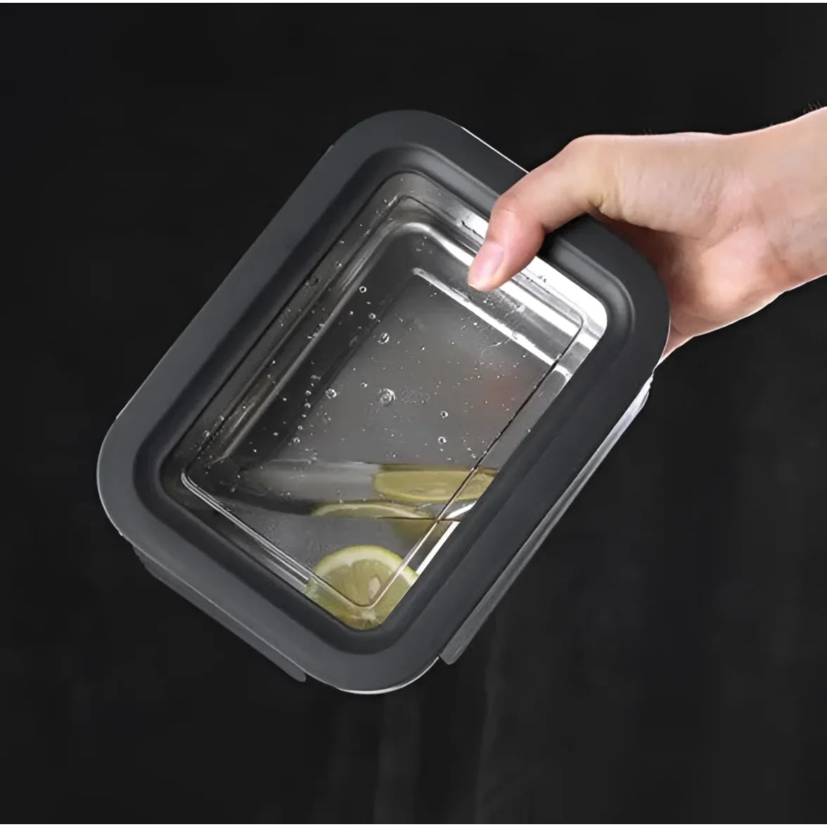 Food storage containers Microwave safe Stainless Steel Hermetic 1.8L rectangular Quttin