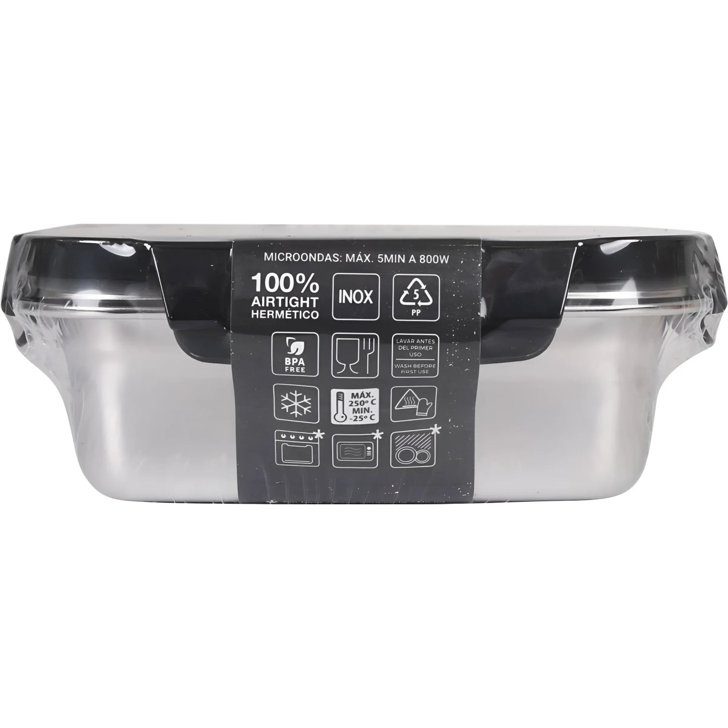Food storage containers Microwave safe Stainless Steel Hermetic 1.8L rectangular Quttin