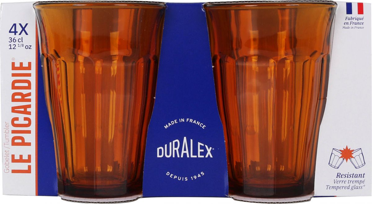 Duralex picardie Amber Drinking Glasses highball 360ml