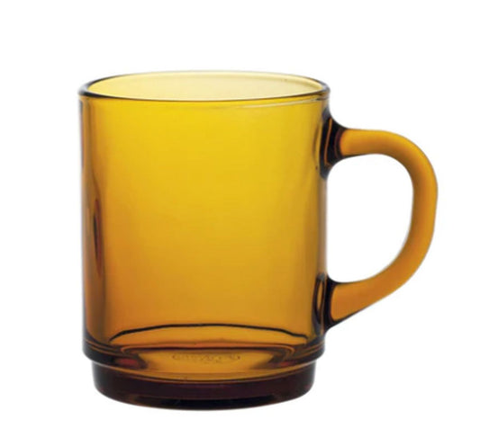 6x Duralex Amber Stackable coffee tea mugs 260ml Versalles