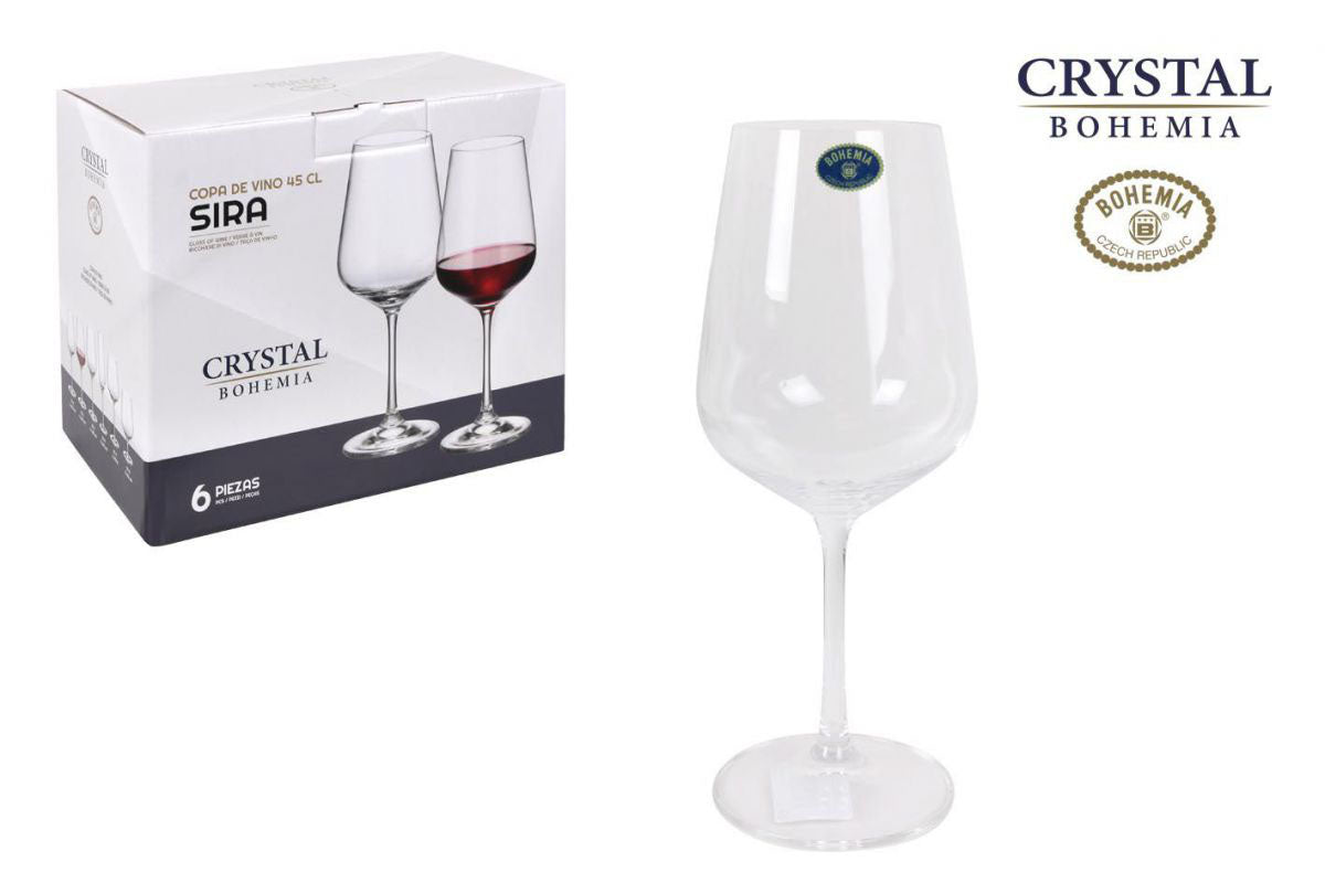 Bohemia Crystal Red white wine glasses 450ml SIRA