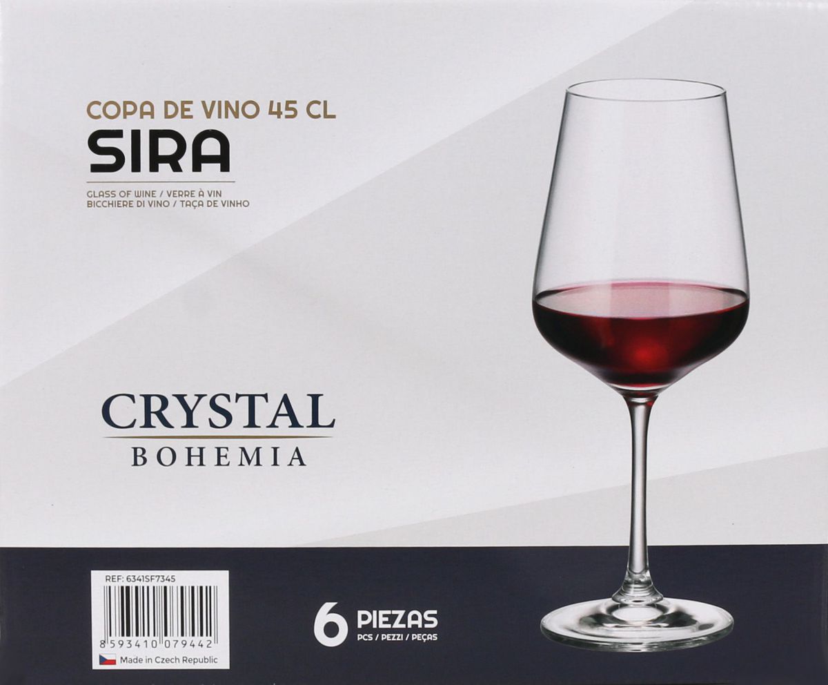 Bohemia Crystal Red white wine glasses 450ml SIRA