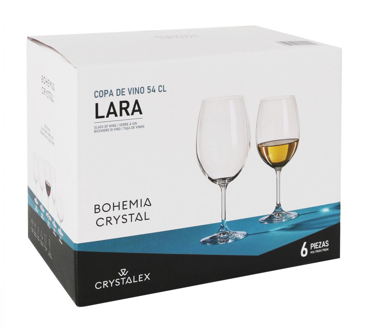 Large 540ml red white wine glasses 9.5x22.3cm Bohemia Crystal Lara