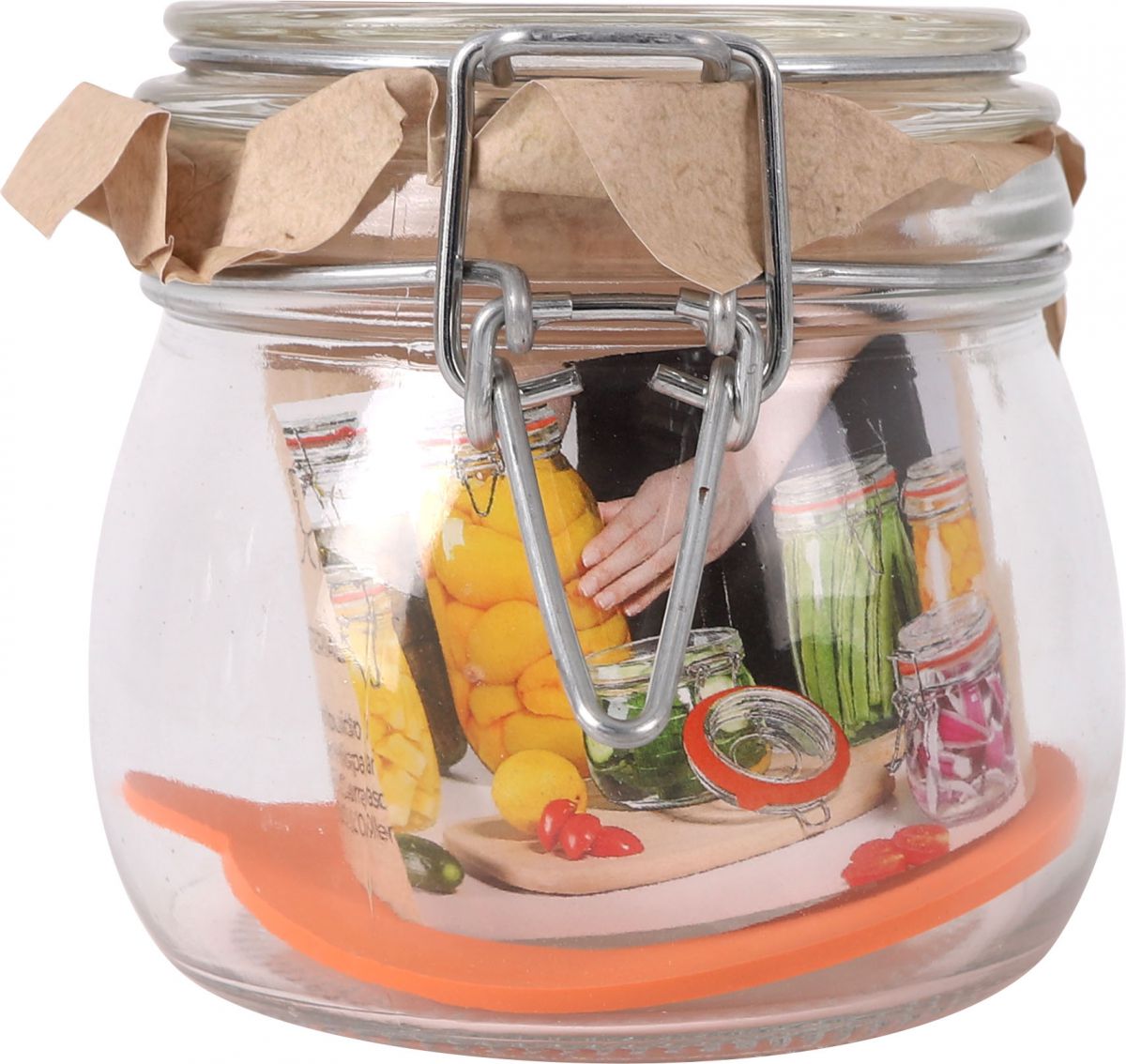 Clip Top Airtight Clear Glass Storage Spice Herb Jam Kitchen Jar 500ml