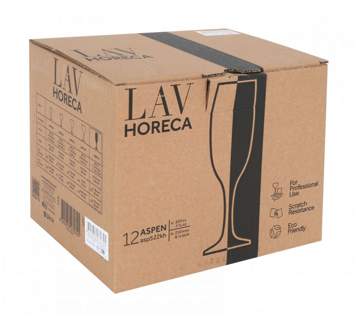 Aspen Glass Champagne Flutes 220ml LAV Horeca
