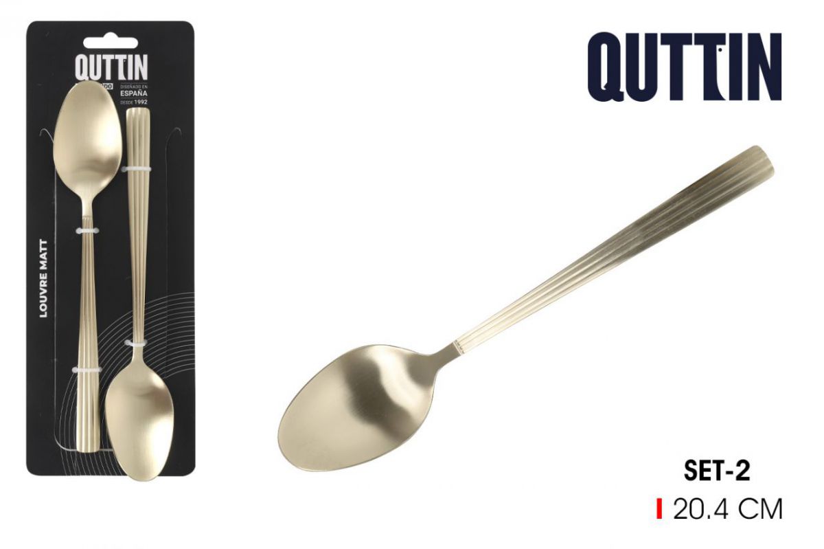Louvre Gold Stainless Steel Cutlery Table Spoon 20.4cm Set of 2