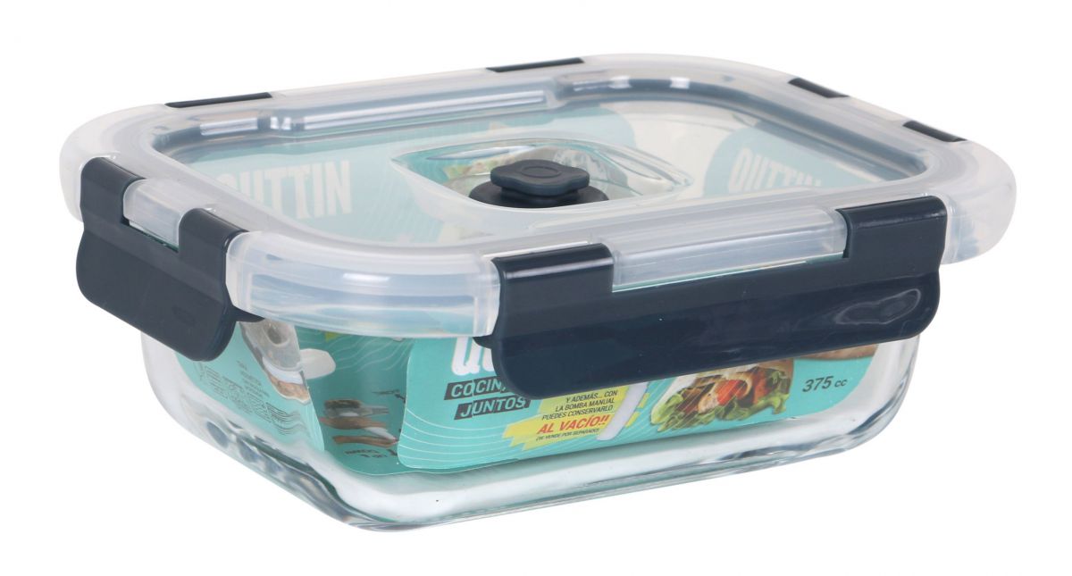 Air vacuum 375ml rectangular food containers kitchen storage pump QUTTIN