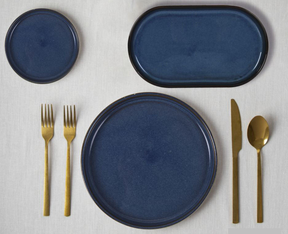 Chester Blue 30x17cm oval Dinner plate Sushi plate tapas dish