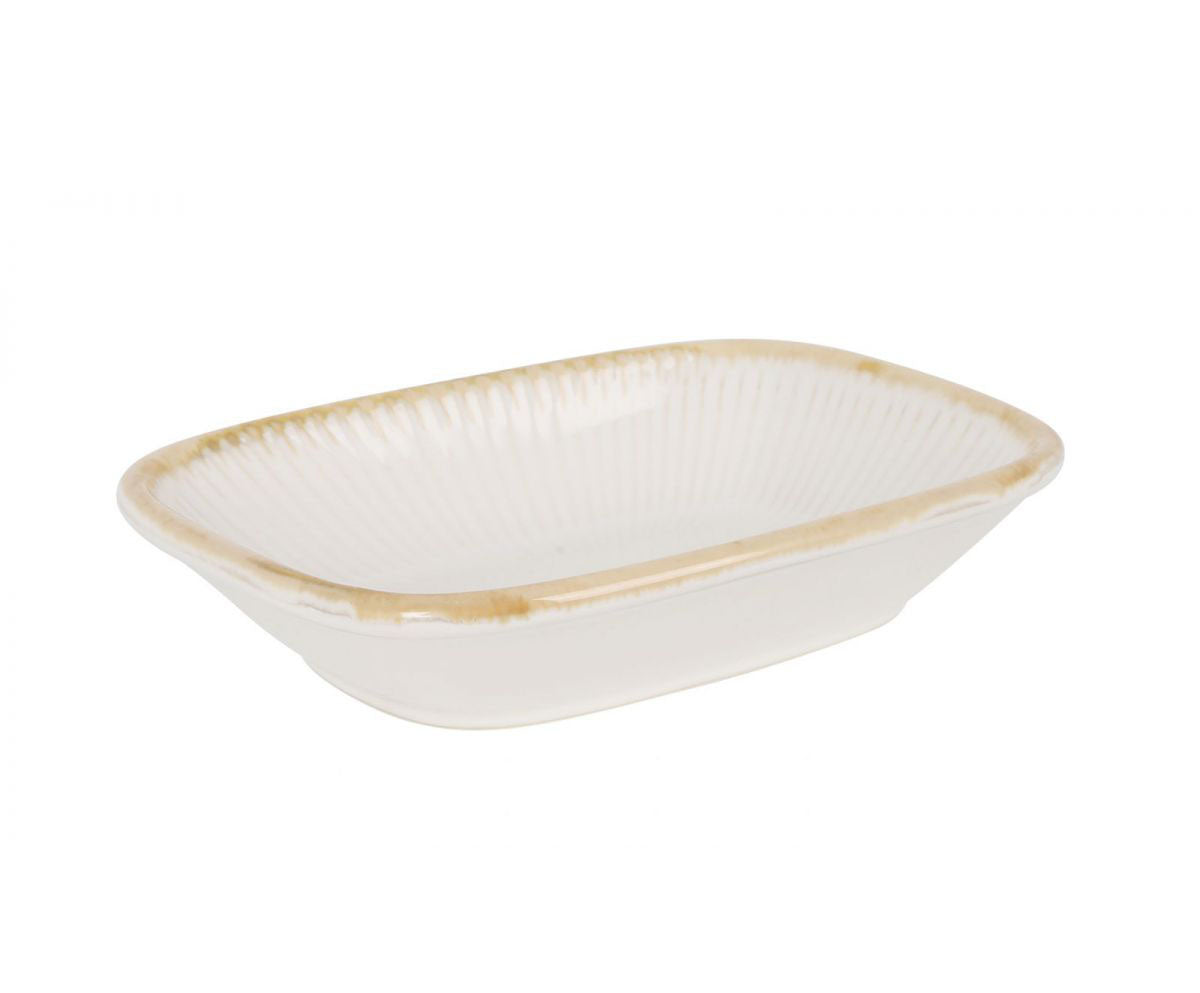 Milky Cream Rectangular dish bowl ramekin 15.2x11cm