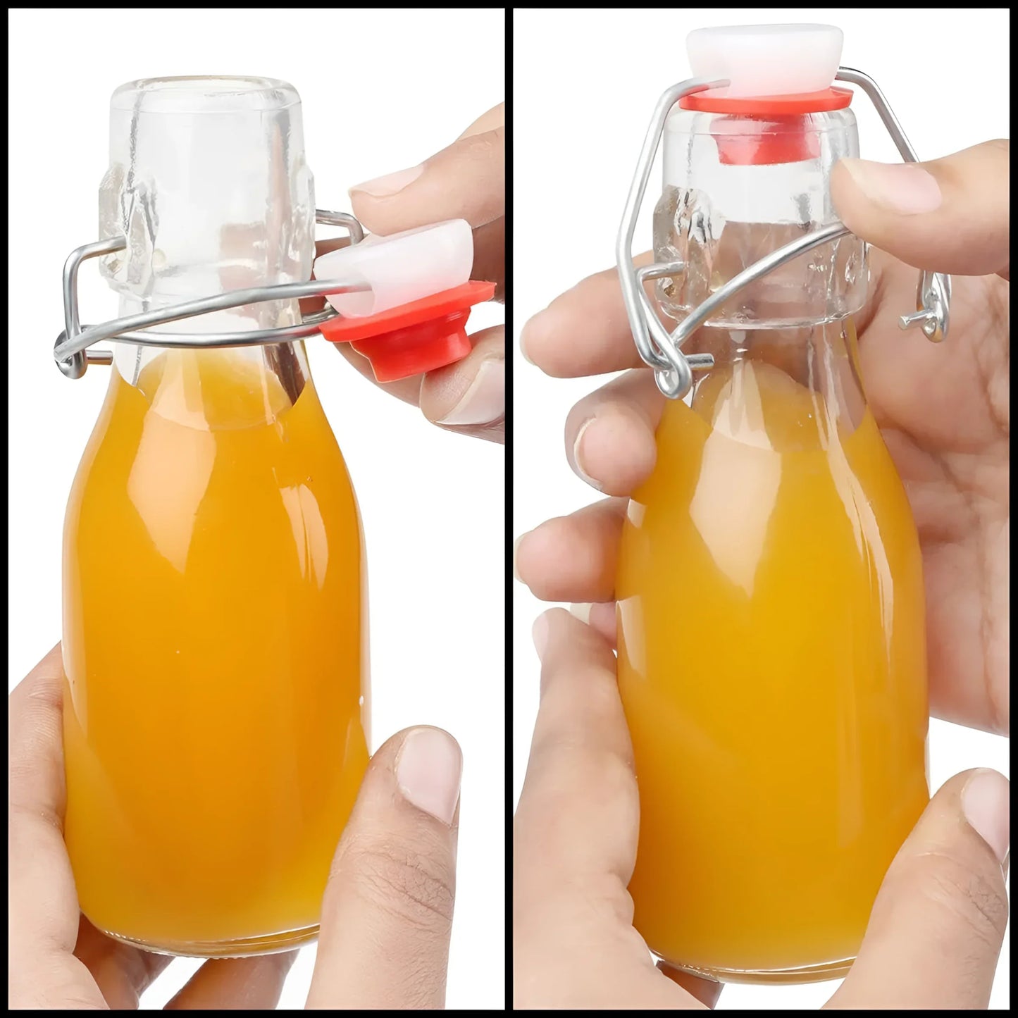 Glass Swing Flip Top Lid Bottles water wine Cider Reusable Home Eva 100ml