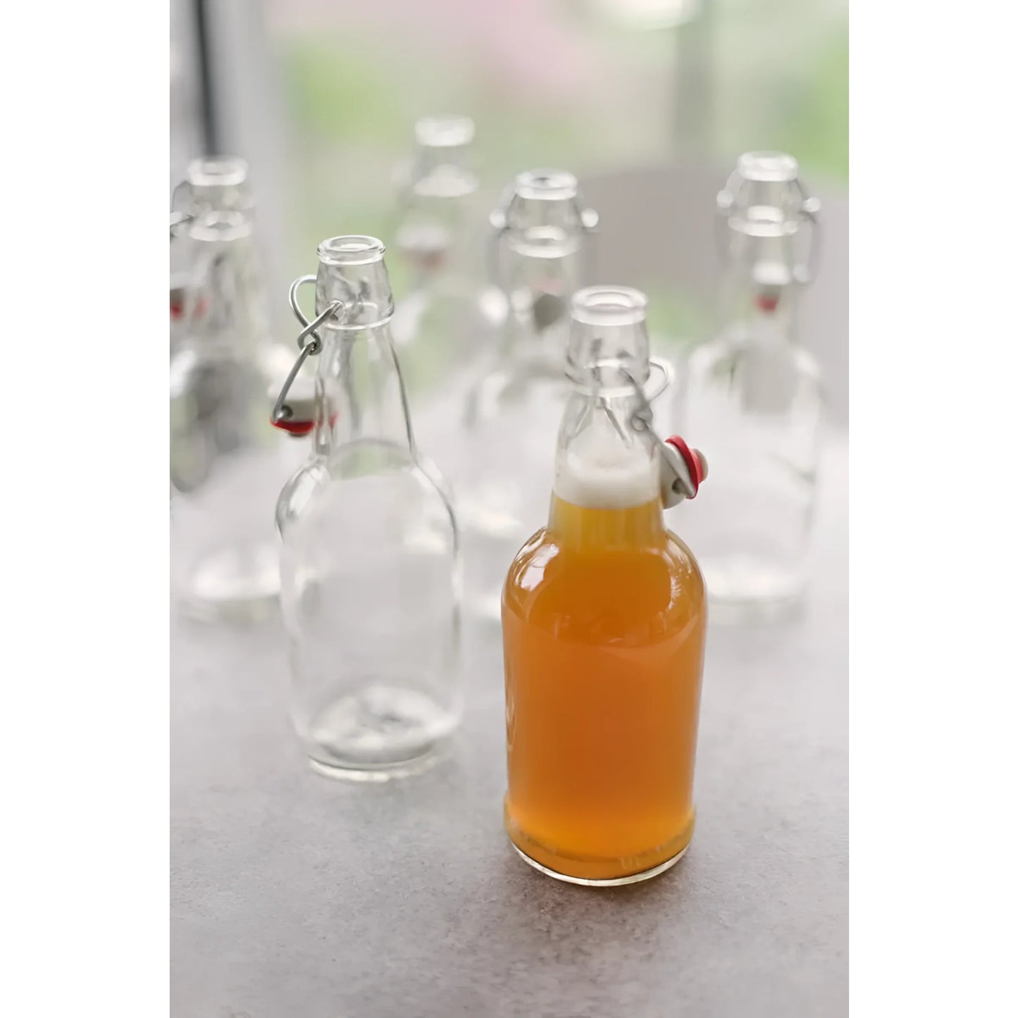 Glass Swing Flip Top Lid Bottles water wine Cider Reusable Home Eva 250ml