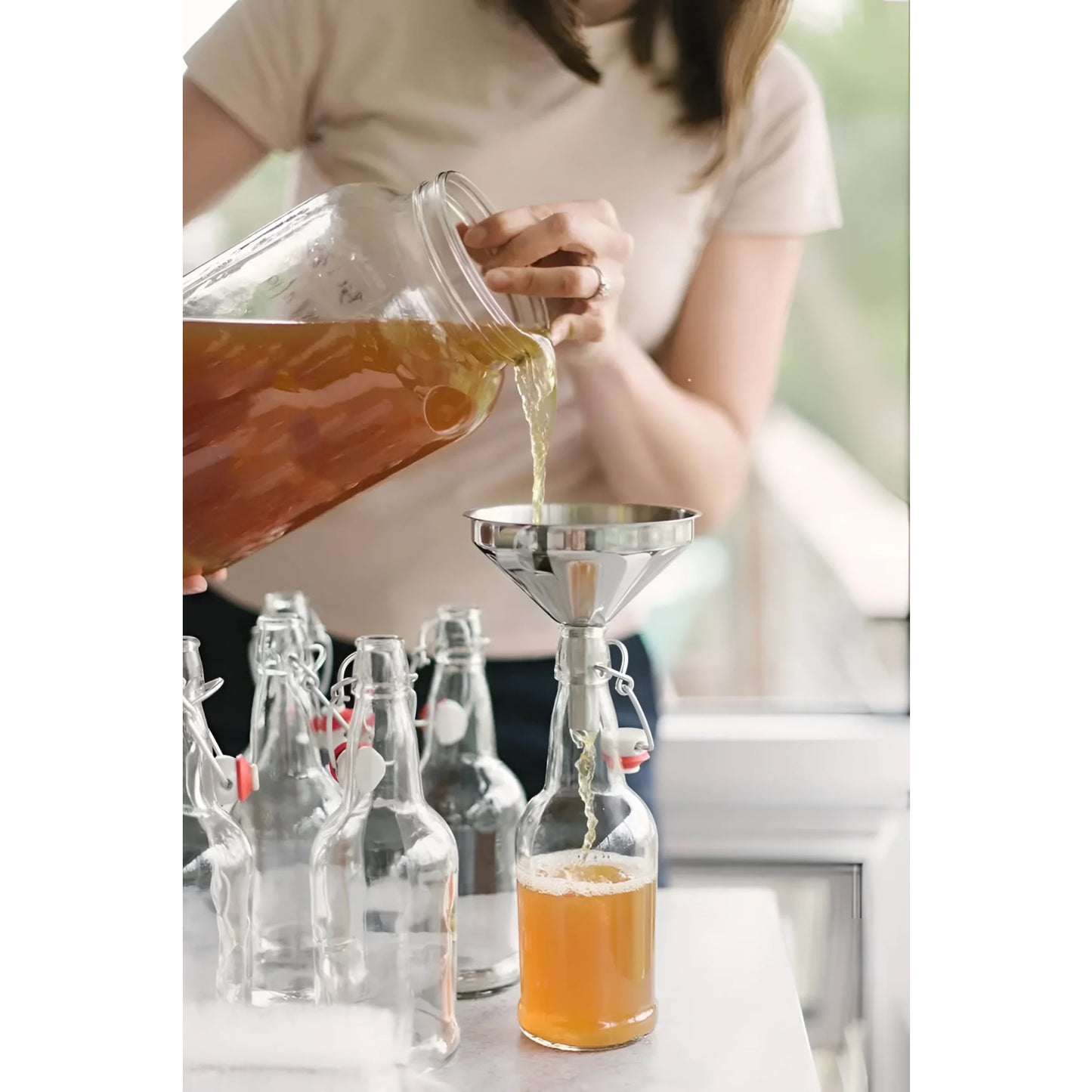 Glass Swing Flip Top Lid Bottles water wine Cider Reusable Home Eva 250ml