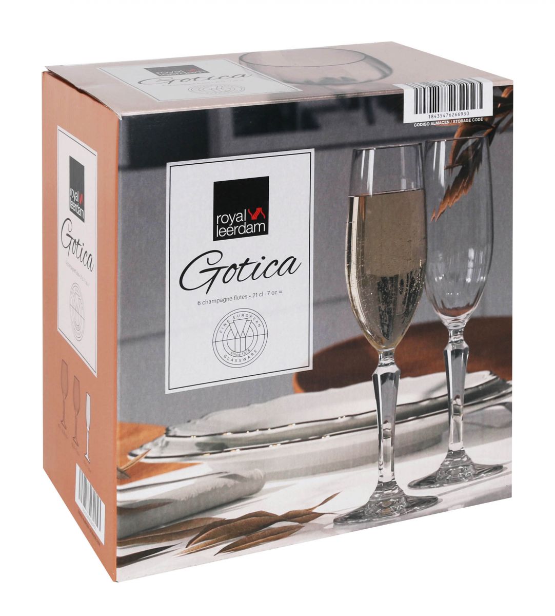 Gotica Champagne flutes 210ml Royal Leerdam
