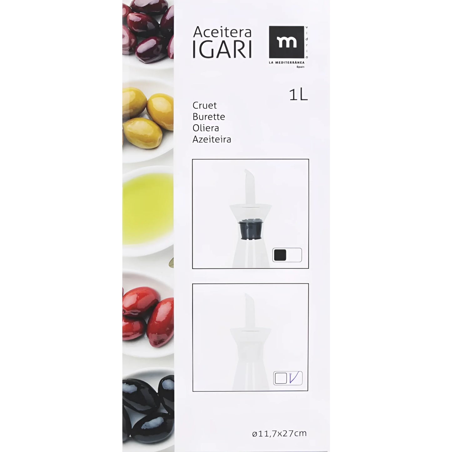 Igari 1000ml Olive Oil Dispenser Borosilicate glass bottle
