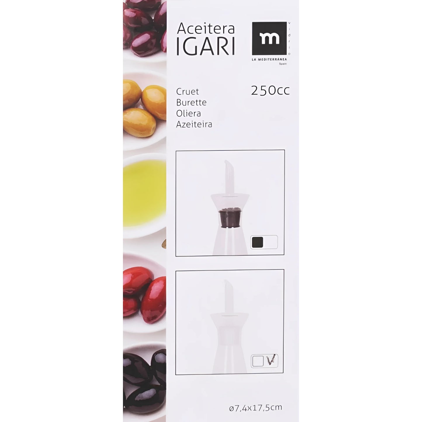 Igari 250ml Olive Oil vinegar Dispenser Borosilicate glass bottle salads dressing cooking utensils