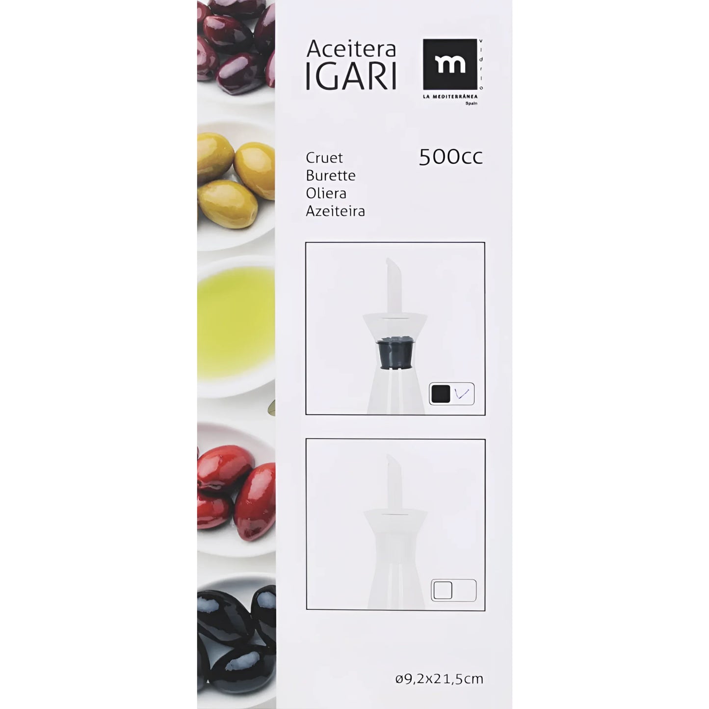 Igari 500ml Olive Oil Dispenser Borosilicate glass bottle