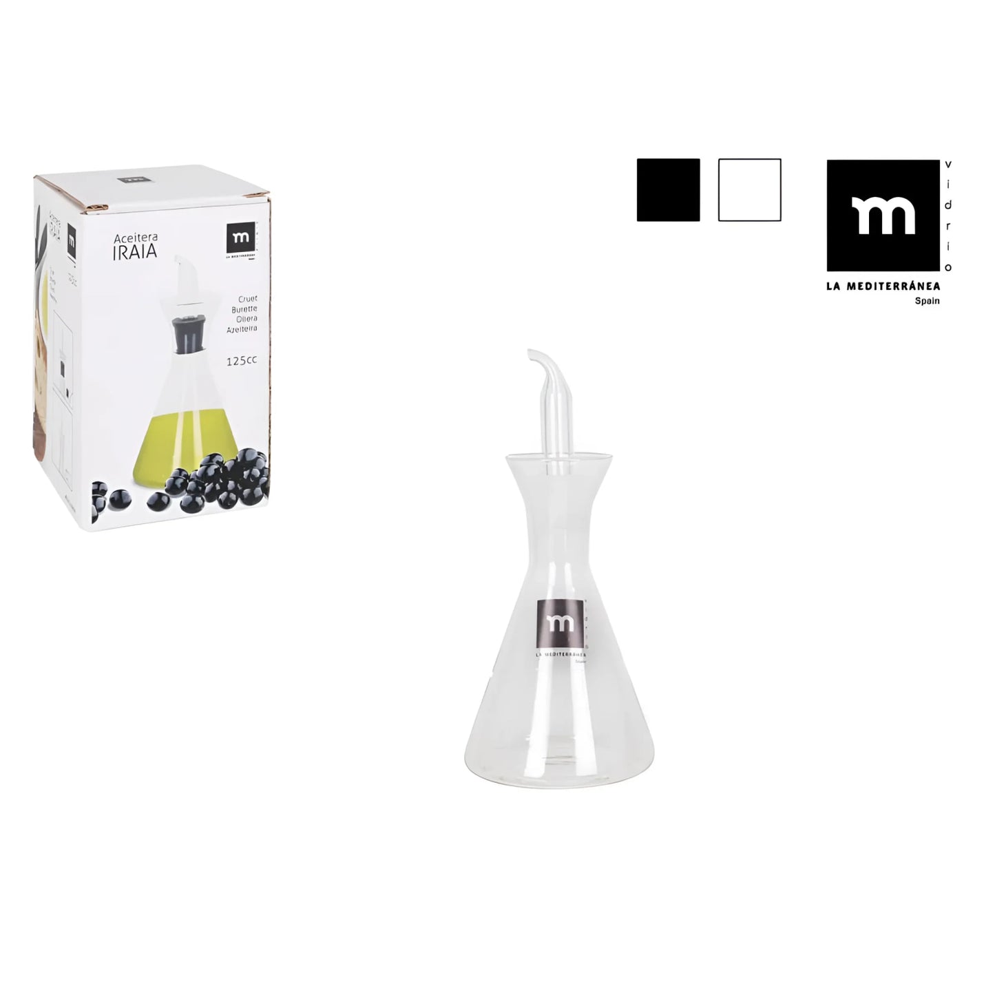 Iraia 125ml Olive Oil Dispenser Borosilicate glass bottle
