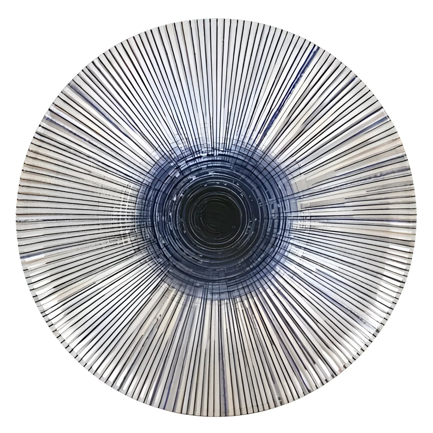 Irys 26cm dinner plate Stoneware Relief decorated Blue striped