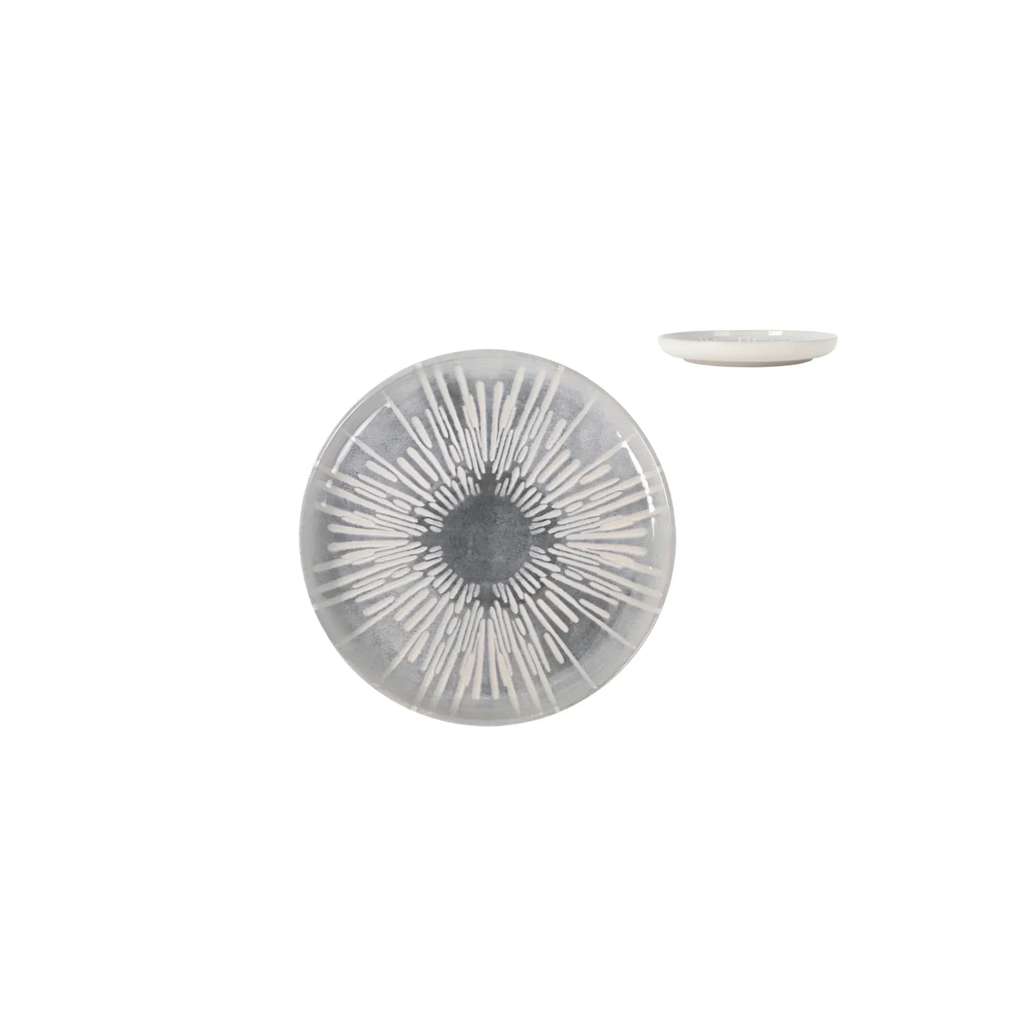 Ivar 15.5cm Side Plate Relief decoration Stoneware Grey Irys design