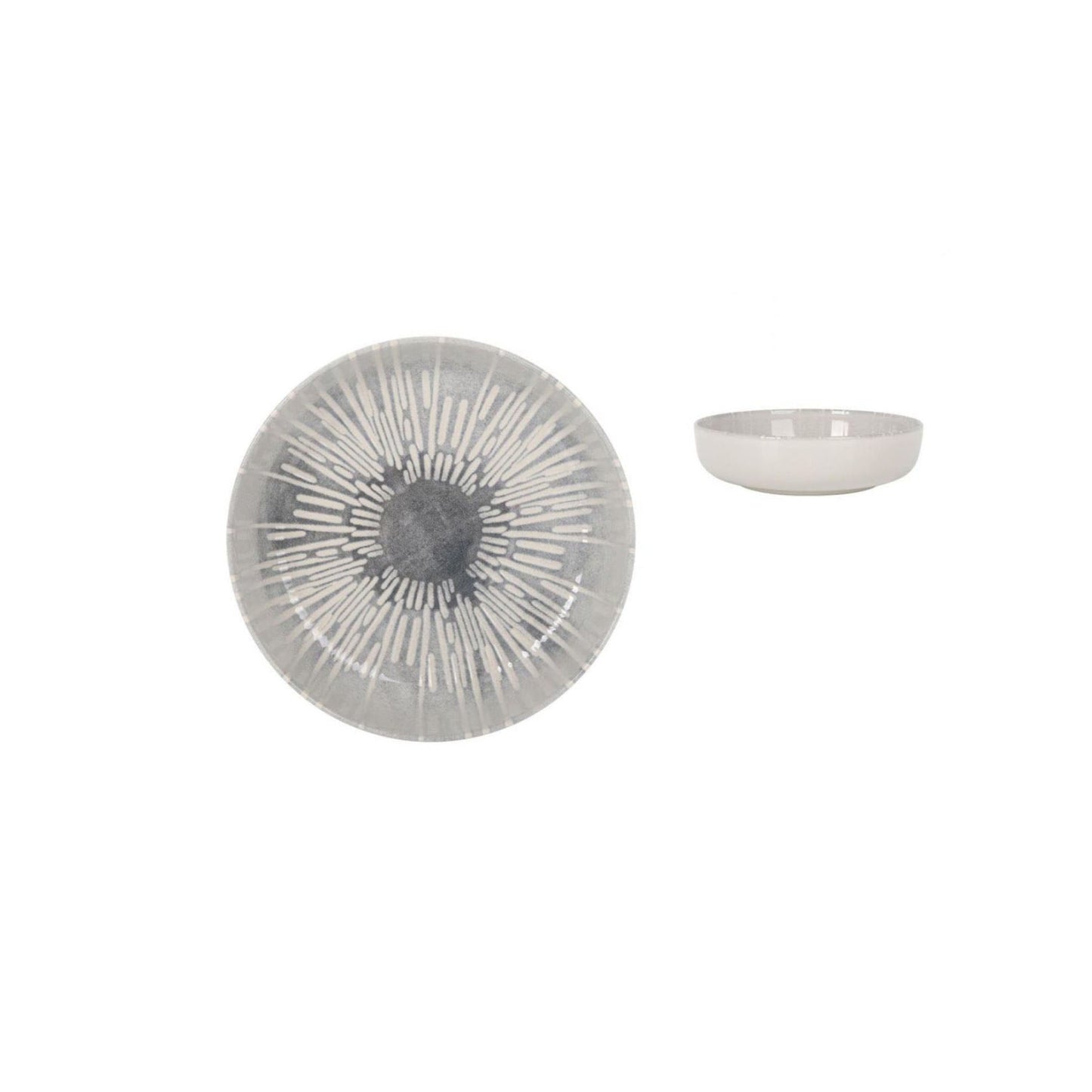 Ivar 18cm Bowl Relief decoration Stoneware Grey Irys design