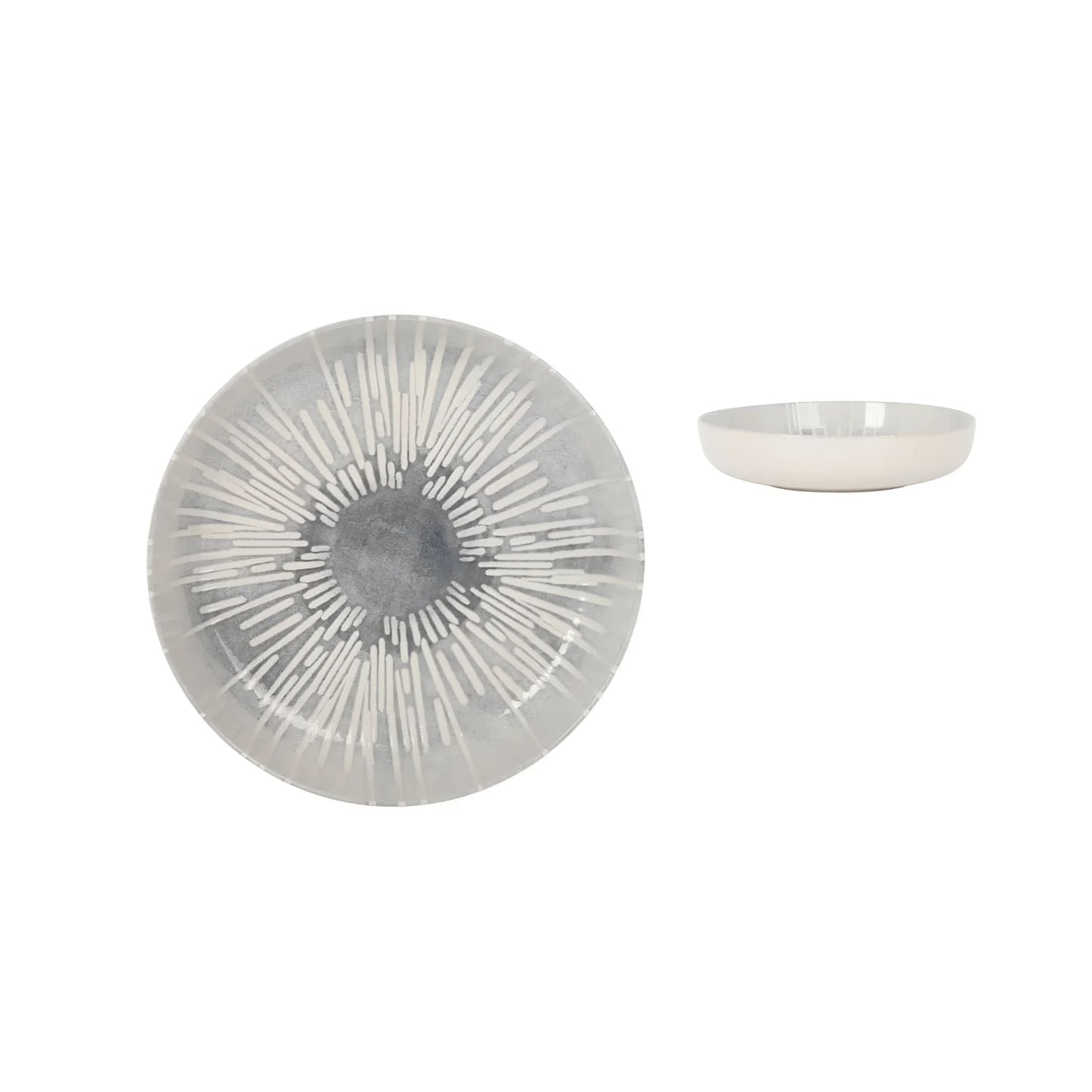 Ivar 23cm Pasta Bowl Relief decoration Stoneware Grey Irys design