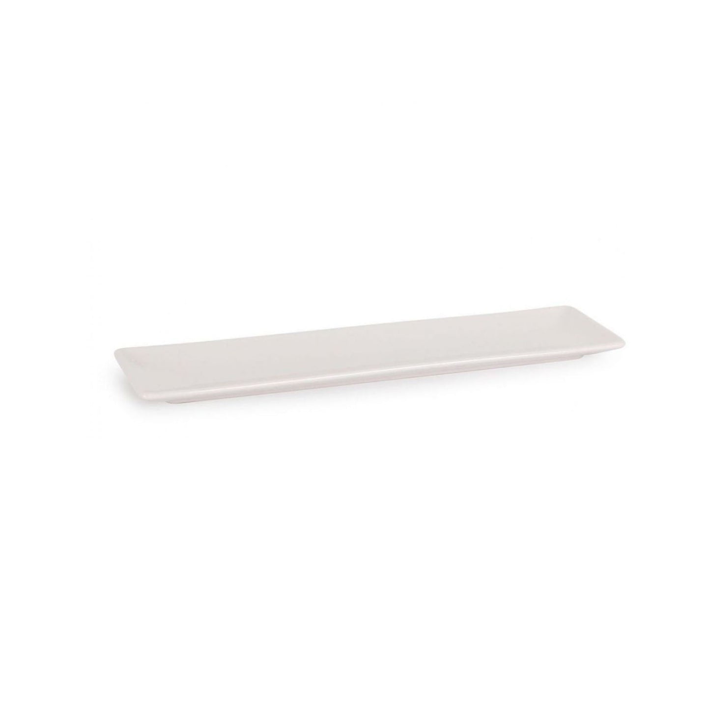 Ivory Shine rectangular 30x8cm white ceramic tapas sushi serving tray