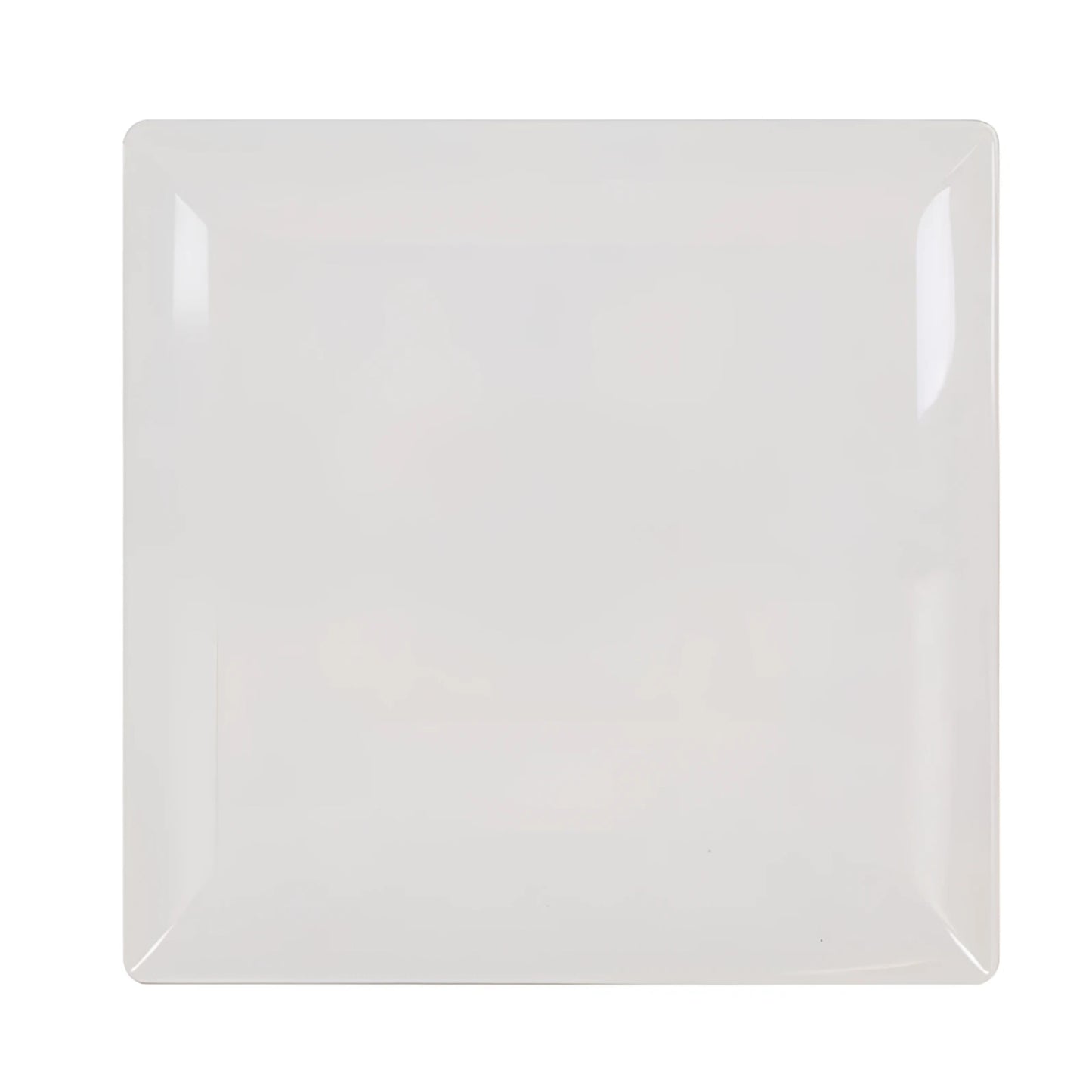 Ivory Shine square 30x30cm glossy white porcelain dinner plate