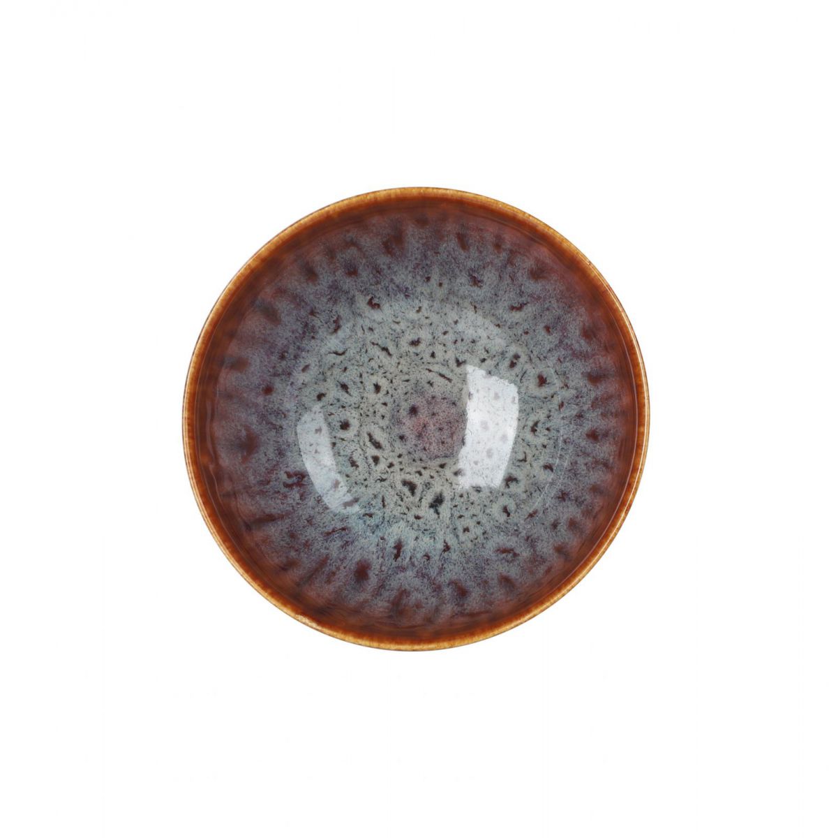 Ceramic Japo Bowl 11.2x6cm Airi with reactive glaze in brown and blue shades