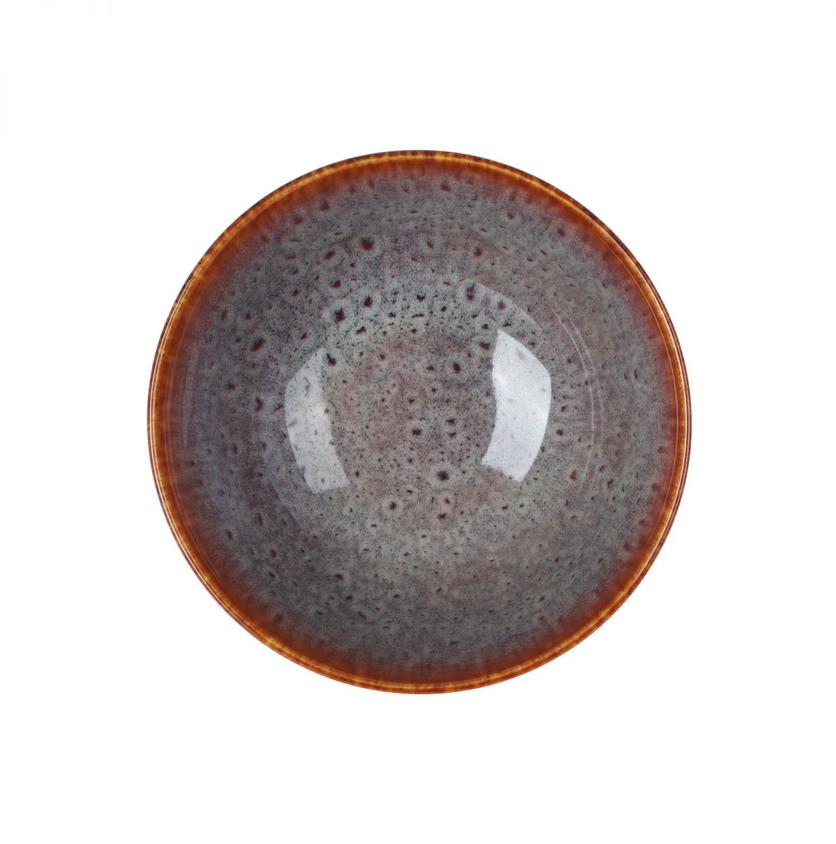 Japo Bowl 15.2x7.6cm Airi round ceramic bowl with dark gray speckled interior and rustic brown rim