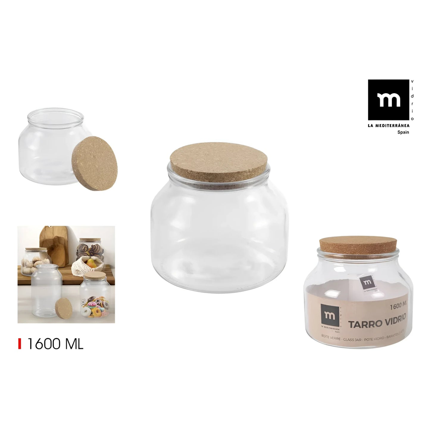 Kitchen Jars Borosilicate glass 1.6L