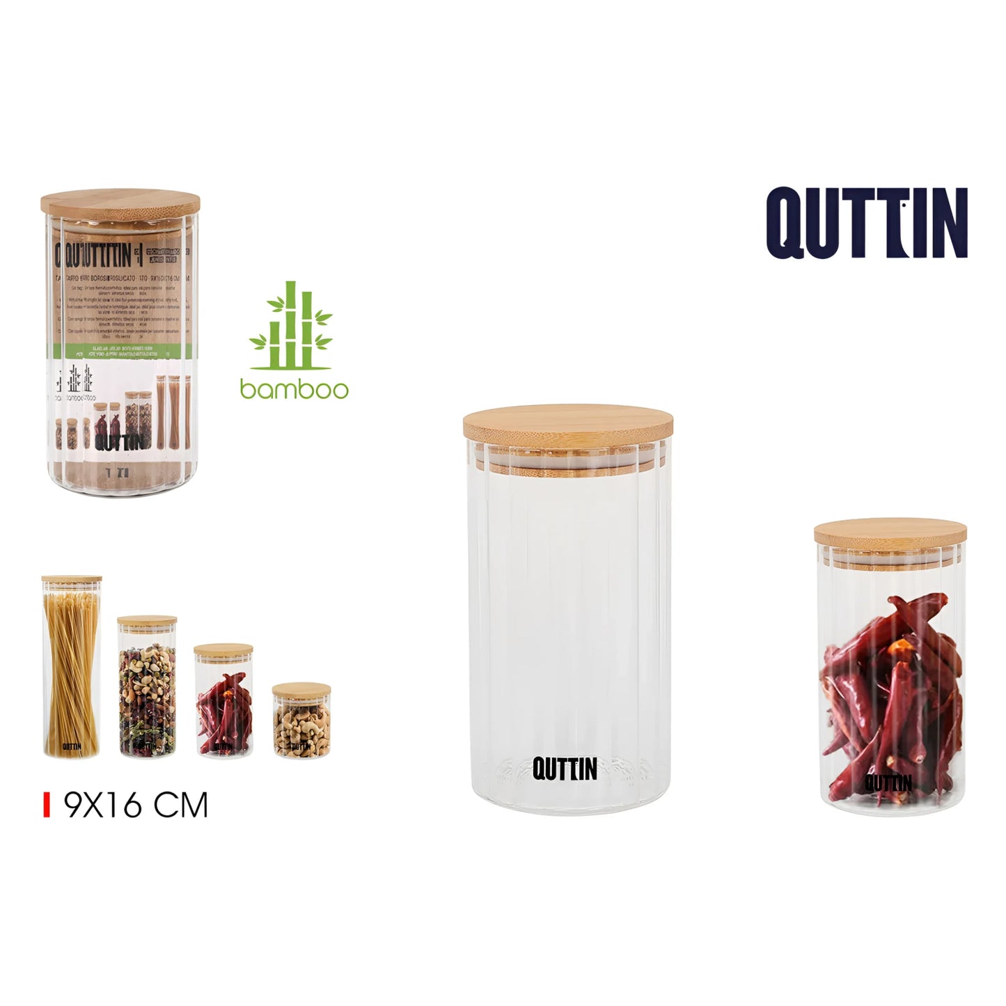 Kitchen Jars Borosilicate glass 9x16cm Quttin