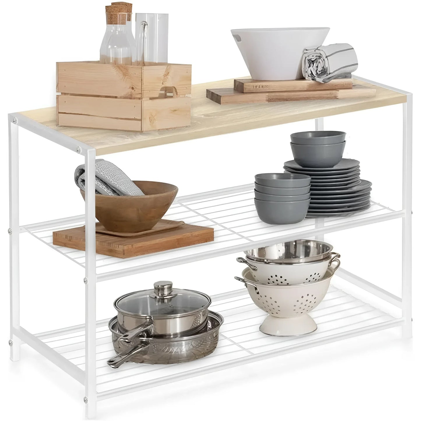Kitchen shelves free standing rack storage orgazitation